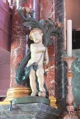 wooden angel statue in Museum Ons' Lieve Heer op Solder Amsterdam