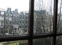 Amsterdam Oudezijds Voorburgwal canal view from Museum Ons' Lieve Heer op Solder