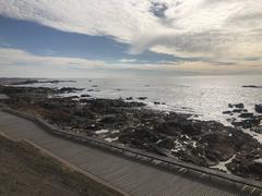 Beach at Porto with people enjoying sunny day