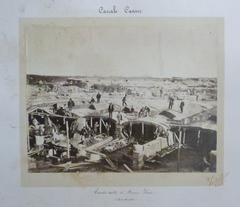 Early photograph of Cavour canal construction in Piedmont, 1864