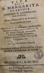 Frontispiece of Beata Margarita di Savoia by Barisano Francesco printed by Anna Maria de' Cervetti