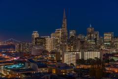 San Francisco skyline from Ina Coolbrith Park