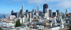 Skyline of downtown San Francisco seen from Ina Coolbrith Park