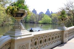 Bow Bridge in Central Park on a sunny day