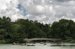 Central Park in New York City, USA, with lush greenery and skyscrapers in the background