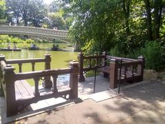 Central Park overlook platform near Bow Bridge in Manhattan, New York