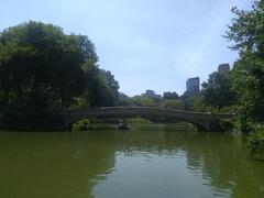 Central Park with the Lake and Bow Bridge seen from north