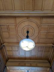 intricate ironwork and glass ceiling inside the Bradbury Building