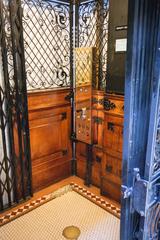 Inside the elevator at the Bradbury Building