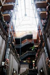 Atrium interior with skylight in Bradbury Building