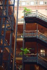 Interior view of the Bradbury Building in Los Angeles, California