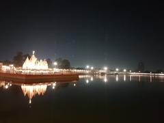 Brahma Sarovar night view with temple