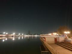 night view of Brahma Sarovar with Havan Kund