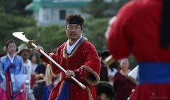 Ganggang Sulae demonstration at Namsangol Hanok Village in Seoul