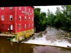 Historic Bridgeton Mill viewed from Bridgeton covered bridge window