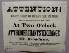 1863 recruitment poster titled 'Attention! Merchants, Bankers and Merchants' Clerks and Others...'