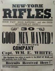 New York Rifles recruitment poster from the 1860s