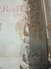 Baroque decoration on the facade of Santa Faç Monastery in Alicante