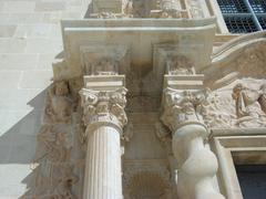 baroque capitals on the facade of the Monastery of Santa Faç in Alicante