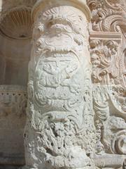 reliefs on a column of the entrance of the Santa Faç Monastery church in Alacant