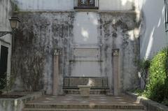 Real Alcázar of Sevilla patio with decorated bench