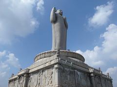 Blessing hand of Buddha statue at Lumbini Park in Hyderabad, A.P.