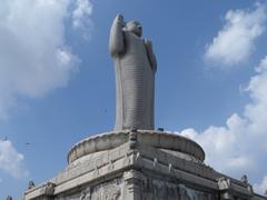 Statue of Lord Buddha at Lumbini Park in Hyderabad