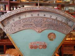 Antique computing scale at Burnaby Village Museum