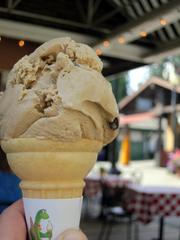 Espresso flake ice cream in a bowl