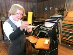 Printing demonstration at Burnaby Village Museum