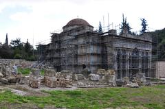 Dafni Monastery northwest view in January 2011 before completion of restoration and conservation works