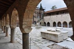 Gothic cloisters at Dafni monastery outskirts of Athens