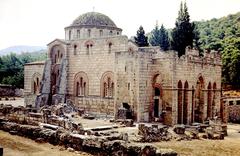 Dafni monastery view from the northwest