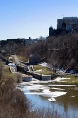 Last lock on Rideau Canal with some ice