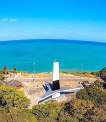 Panoramic view of Praia Ponta do Seixas with Farol de Cabo Branco in João Pessoa, Paraíba