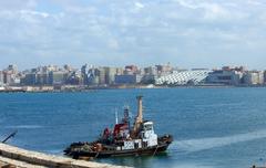 Alexandria harbour with new Alexandria library in the background, February 2007