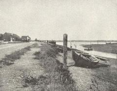 Marennes La Tremblade canal mouth with oyster claires and Soudre width in background