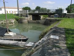 Last lock at Marennes, Charente-Maritime, on the Charente to Seudre canal