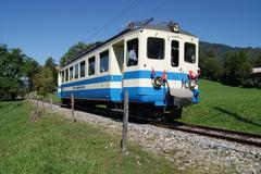 Historic trains at Blonay–Chamby museum railway in Switzerland