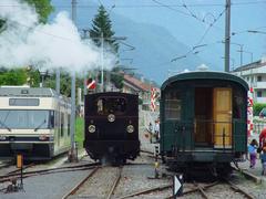 Historic trains at Blonay station