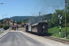 Bahnhof Blonay with background view of Transports Montreux-Vevey-Riviera area