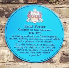 Plaque for Enid Porter on the Museum of Cambridge site