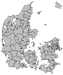 Map of Rødovre in Denmark