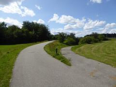 Walking and bicycle path under Motorring 3 in Rødovre, Copenhagen