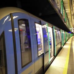 C2 train of the Munich U-Bahn at Münchner Freiheit station