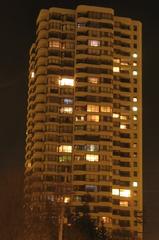 Riviera II building at night during Earth Hour 2008 in Ottawa