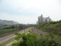 Jungang Line and Gyeongchun Line in Jungnang-gu, Seoul