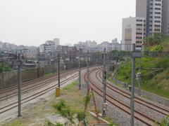 Jungang Line and Gyeongchun Line tracks in Jungnang-gu Seoul