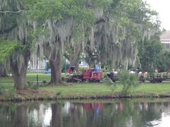 Miniature sight-seeing train in City Park, New Orleans