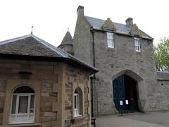 Holyrood Palace gatehouse in Edinburgh